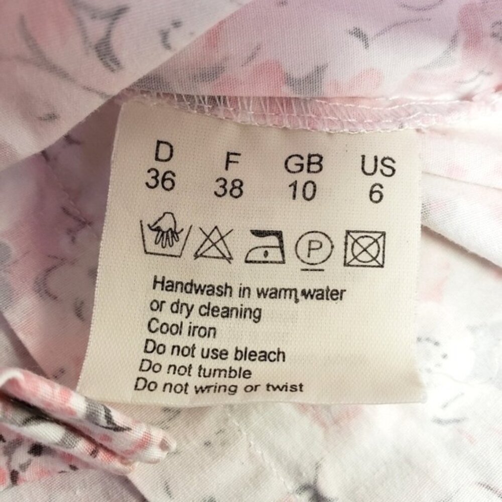Olsen Europe Womens Pink Floral Button Up Top Size 6 - Picture 5 of 5